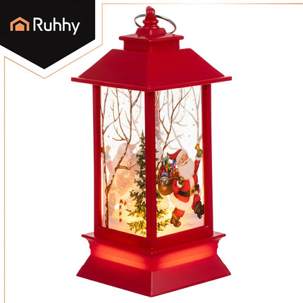 Red LED Christmas Lantern, Battery-Operated, 12.5cm