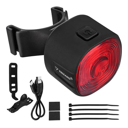 Red LED Rear Bike Light, USB-C, 6 Modes, IP66 Waterproof