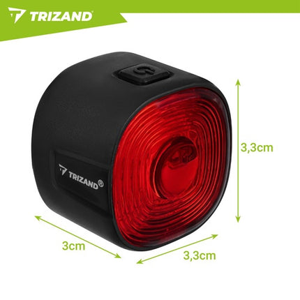 Red LED Rear Bike Light, USB-C, 6 Modes, IP66 Waterproof