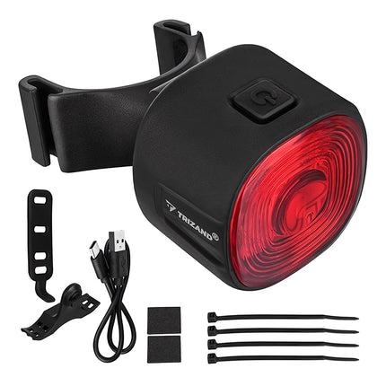 Red LED Rear Bike Light, USB-C, 6 Modes, IP66 Waterproof