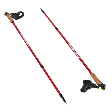 Red Nordic Walking Poles, Adjustable, Lightweight