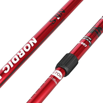 Red Nordic Walking Poles, Adjustable, Lightweight