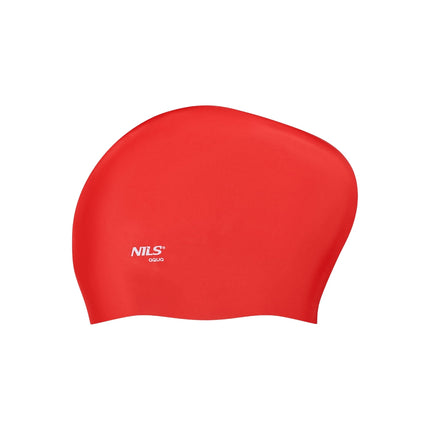 Red Silicone Swimming Cap for Long Hair