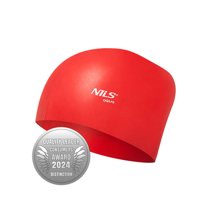 Red Silicone Swimming Cap for Long Hair