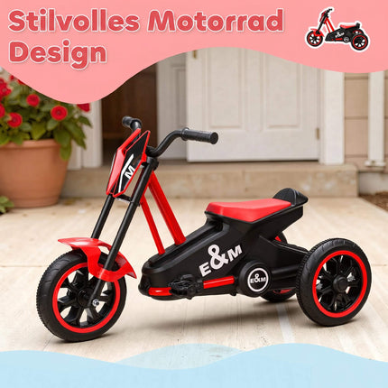 Red Toddler Tricycle with Steel Frame, Ages 18–36 Months