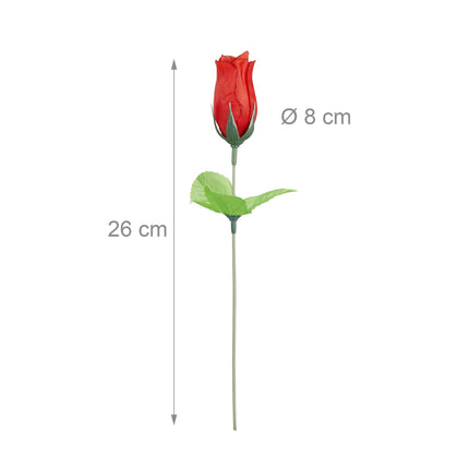 Red artificial roses, 48 pcs.