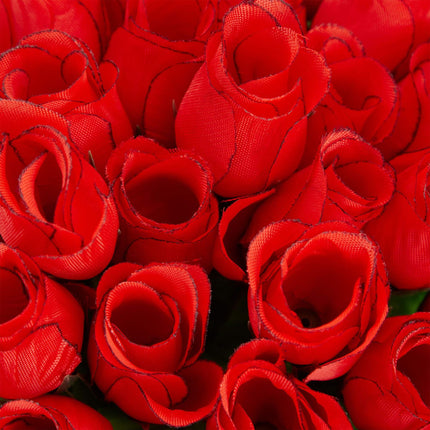 Red artificial roses, 48 pcs.