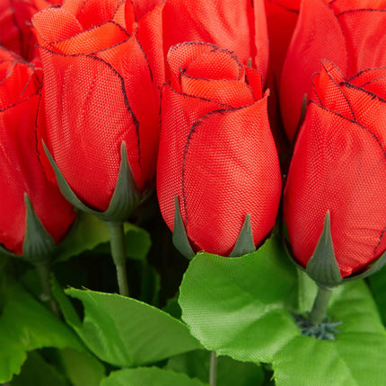 Red artificial roses, 48 pcs.