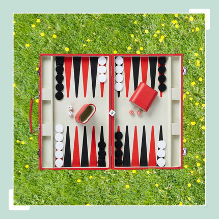 Red backgammon bag