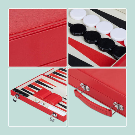 Red backgammon bag