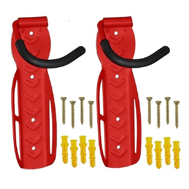 Red bicycle wall bracket set of 2