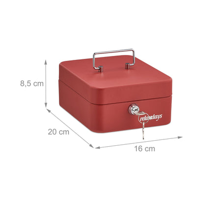 Red cash drawer with coin counter