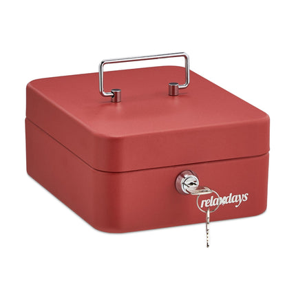 Red cash drawer with coin counter