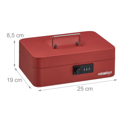 Red cash drawer with combination lock