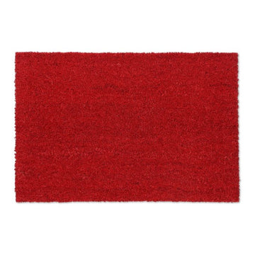 Red coconut fiber door mat