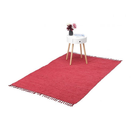Red cotton rag rug