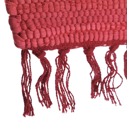 Red cotton rag rug