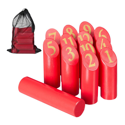 Red cube game with bag
