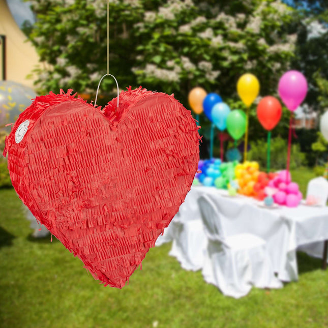Red heart shaped pinata