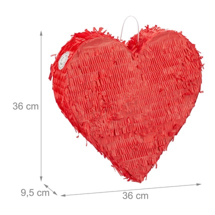 Red heart shaped pinata