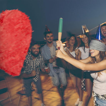 Red heart shaped pinata
