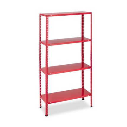 Red sturdy shelf with 4 levels