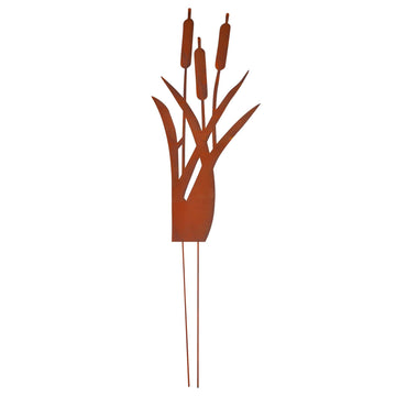 Reed Garden Stake – Rustic Rust Patina Outdoor Decor