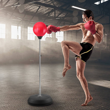 Reflex Punching Bag, Adjustable Height, Gloves Included