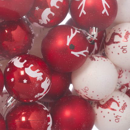 Reindeer Christmas Baubles Set, 50 Pieces