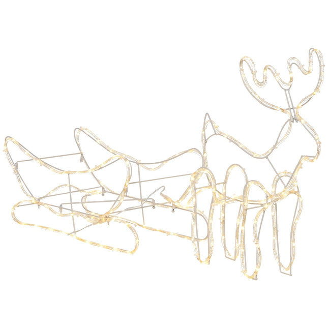 Reindeer with sled LED Christmas lights, outdoor waterproof
