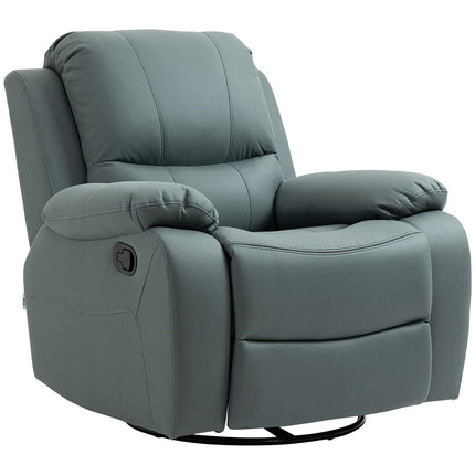 Reclining relaxation chair with footrest, green polyester