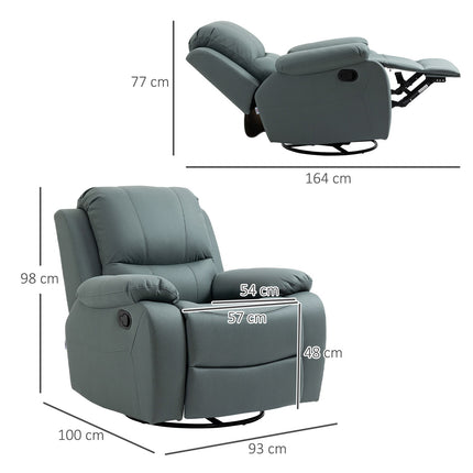 Reclining relaxation chair with footrest, green polyester