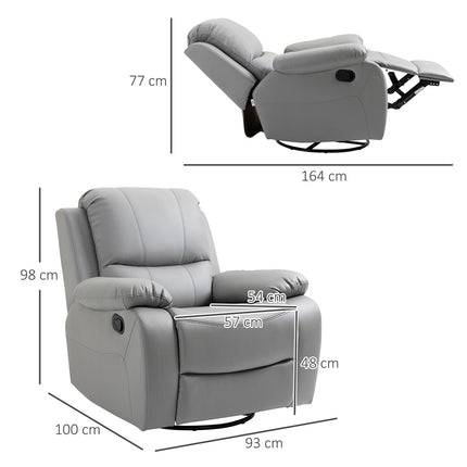 Reclining TV chair with footrest, polyester, grey, 150 kg capacity