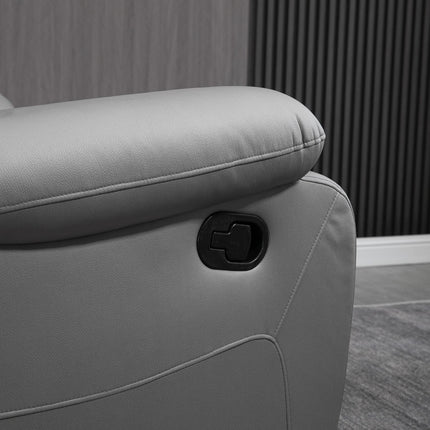 Reclining TV chair with footrest, polyester, grey, 150 kg capacity