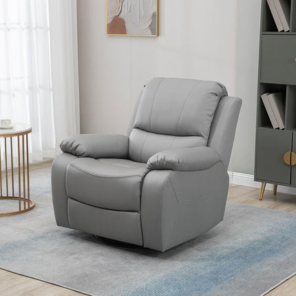 Reclining TV chair with footrest, polyester, grey, 150 kg capacity