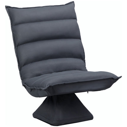 Rotating floor chair - 360° base, adjustable backrest, dark grey
