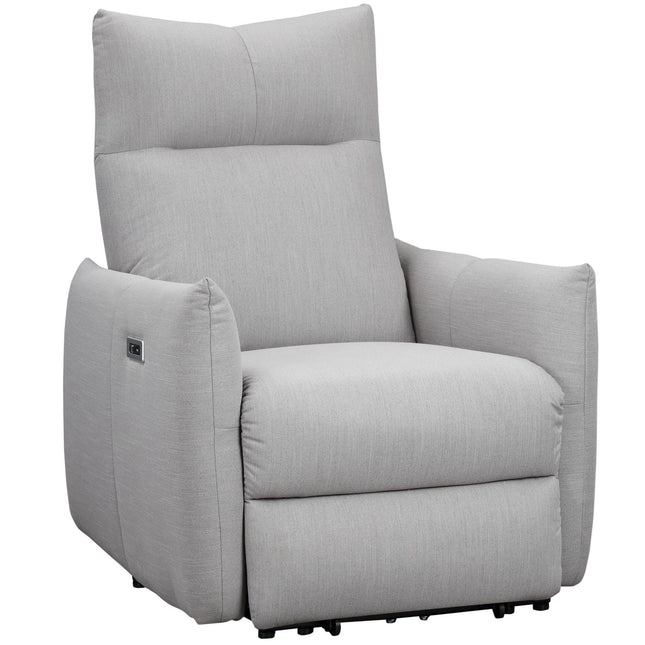 Lounger with USB, 140° tilt, polyester, grey