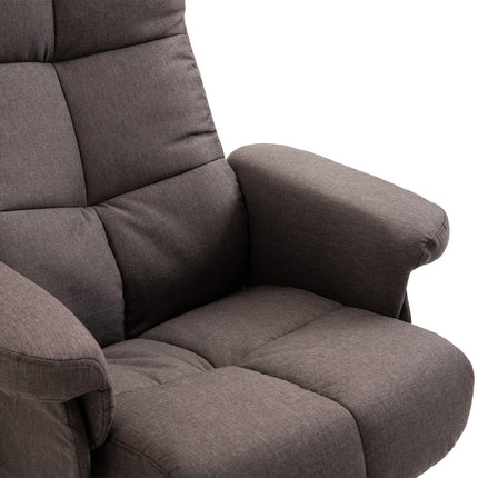 Massage chair with footstool, 145° tilt, brown