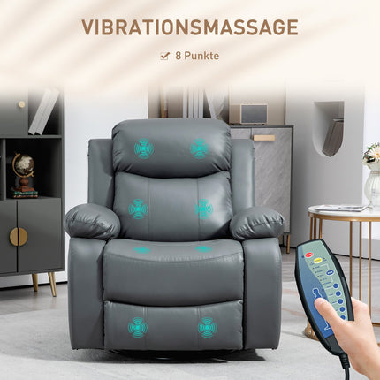 Electric massage chair, 8 vibration points, gray