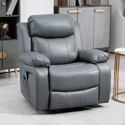 Electric massage chair, 8 vibration points, gray
