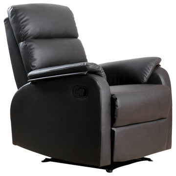 Ergonomic brown recliner - artificial leather, adjustable