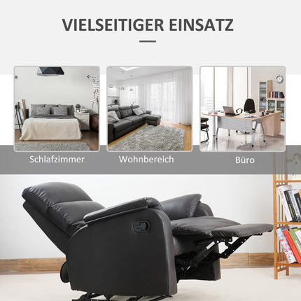 Ergonomic brown recliner - artificial leather, adjustable
