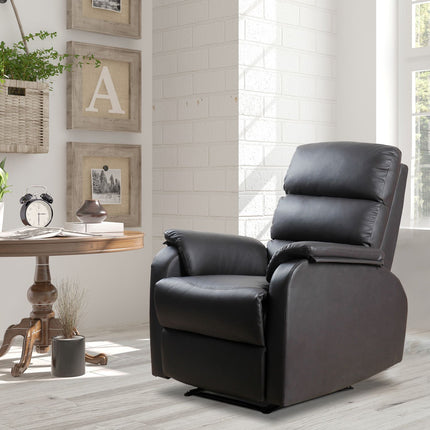 Ergonomic brown recliner - artificial leather, adjustable