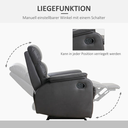 Ergonomic brown recliner - artificial leather, adjustable