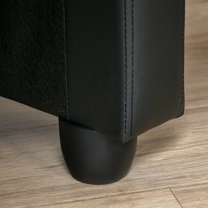 Reclining TV chair in imitation leather - black, relaxation function