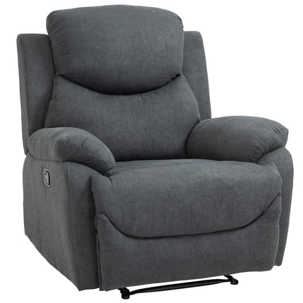 Reclining TV chair in linen look, can handle up to 150 kg
