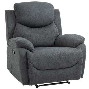 Reclining TV chair in linen look, can handle up to 150 kg