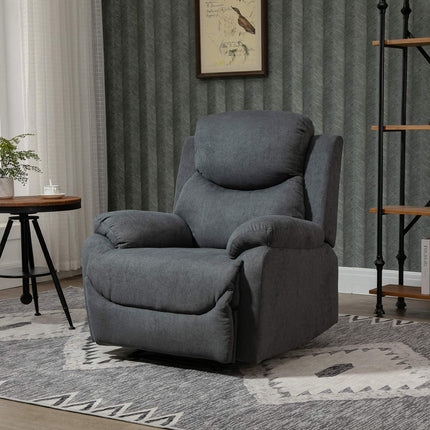 Reclining TV chair in linen look, can handle up to 150 kg