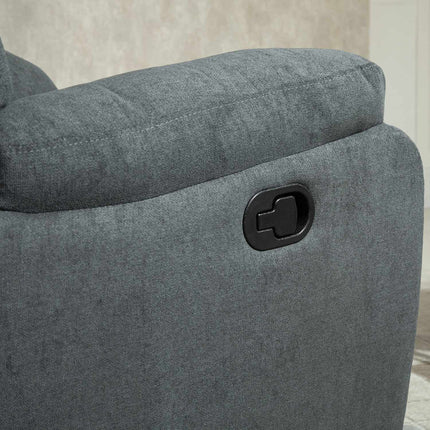 Reclining TV chair in linen look, can handle up to 150 kg