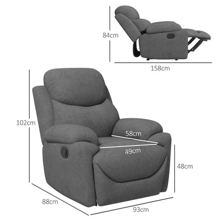 Armchair, upholstered relaxation chair with linen look, grey
